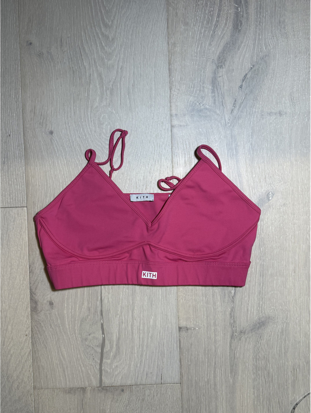 KITH Women's Pink Sports Bra with Adjustable Straps